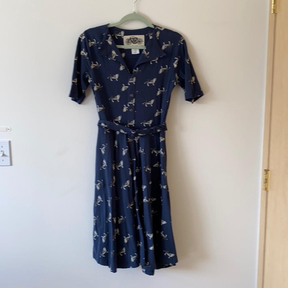 Navy Blue Cat Dress